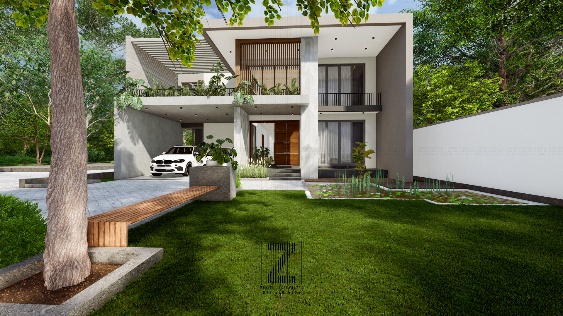 A Zenith Associates house set into its garden